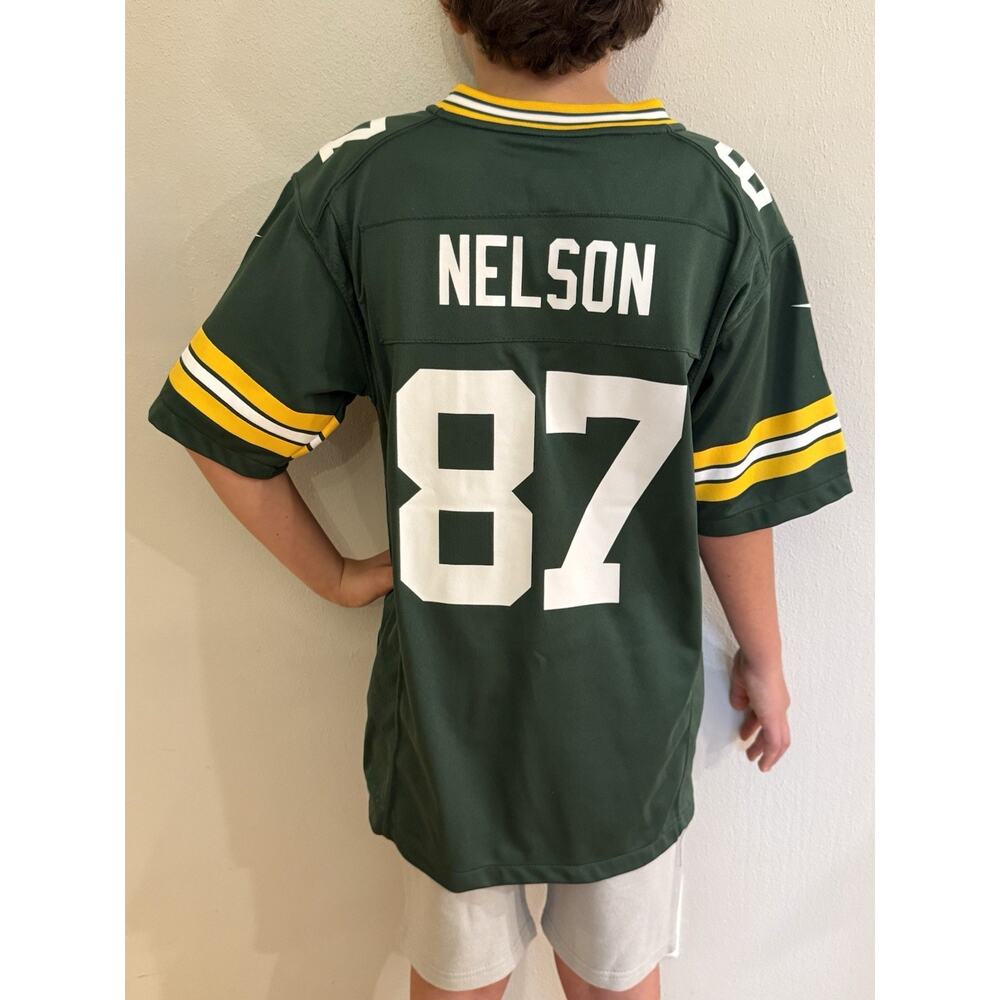 Nike Green Bay Packers Jordy Nelson #87 NFL Jersey Youth L Green Yellow White